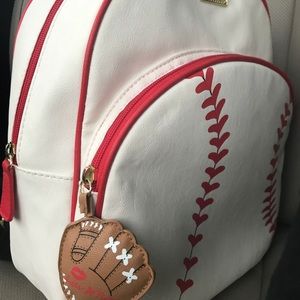 betsey johnson baseball mini backpack